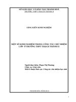 một số kinh nghiệm trong công tác chủ nhiệm lớp ở trường thpt thạch thành ii