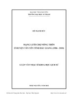 Mạng lưới chợ nông thôn ở Huyện Tân Yên tỉnh Bắc Giang (1986 đến 2010)