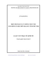 Biện pháp quản lý chống thất thu bảo hiểm xã hội trên địa bàn tỉnh Phú Thọ