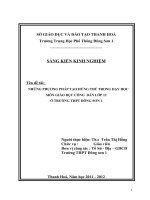 những phương pháp tạo hứng thú trong dạy học môn giáo dục công dân lớp 12 ở trường thpt đông sơn 1