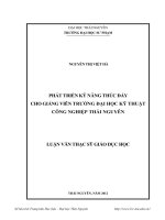 Phát triển kỹ năng thúc đẩy cho giảng viên trường đại học kỹ thuật công nghiệp thái nguyên