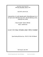 Ảnh hưởng của đô thị hóa đến tình hình quản lý sử dụng đất phường Đại Yên, thành phố Hạ Long, tỉnh Quảng Ninh