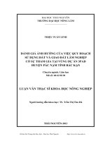Đánh giá ảnh hưởng của việc quy hoạch sử dụng đất và giao đất lâm nghiệp có sự tham gia tại vùng dự án 3PAD huyện Pác Nặm tỉnh Bắc Kạn.