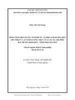 Phân tích một số yếu tố kinh tế, xã hội ảnh hưởng đến thu nhập và an ninh lương thực của các xã ATK phía Bắc huyện Định Hóa, tỉnh Thái Nguyên