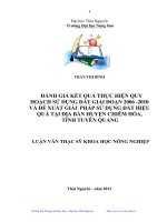 Đánh giá kết quả thực hiệu quy hoạch sử dụng đất giai đoạn 2006 đến 2010 và đề xuất giải pháp sử dụng đất hiệu quả tại địa bàn huyện Chiêm Hóa, tỉnh Tuyên Quang