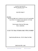 Đánh giá hiệu quả áp dụng sản xuất sạch hơn tại Công ty Cổ phần giấy Hoàng Văn Thụ, Thái Nguyên