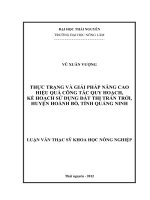 Thực trạng và giải pháp nâng cao hiệu quả công tác quy hoạch, kế hoạch sử dụng đất thị trấn Trới, huyện Hoành Bồ, tỉnh Quảng Ninh