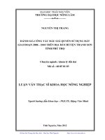 Đánh giá công tác đấu giá quyền sử dụng đất giai đoạn 2006 đến 2010 trên địa bàn huyện Thanh Sơn, tỉnh Phú Thọ