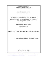 Nghiên cứu một số yếu tố ảnh hưởng đến giá đất ở tại địa bàn thị xã Bắc Kạn giai đoạn 2009 đến 2011