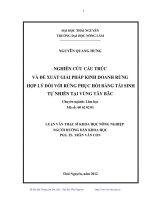 Nghiên cứu cấu trúc và đề xuất giải pháp kinh doanh rừng hợp lý đối với rừng phục hồi bằng tái sinh tự nhiên tại vùng Tây Bắc