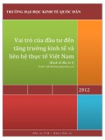 Vai trò của đầu tư đến tăng trưởng kinh tế và liên hệ thực tế Việt Nam