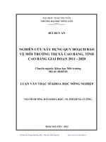 Nghiên cứu xây dựng quy hoạch bảo vệ môi trường thị xã Cao Bằng, tỉnh Cao Bằng giai đoạn 2011 đến 2020