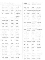 BẢNG ĐỘNG từ bất QUY tắc