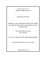 Nghiên cứu đặc tính sinh trưởng, phát triển của một số giống ngô lai mới chọn tạo tại Tuyên Quang