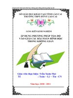 áp dụng phương pháp tọa độ giải các bài toán hình học không gian