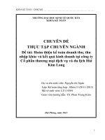 hoàn thiện kế toỏn doanh thu, thu nhập khỏc và kết quả kinh doanh tại cụng ty cổ phần thương mại dịch vụ và du lịch hải kim long