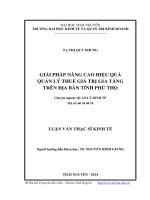 Giải pháp nâng cao hiệu quả quản lý thuế giá trị gia tăng trên địa bàn tỉnh phú thọ
