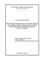 một số kinh nghiệm huấn luyện kết hợp với băng hình tập huấn trong nâng cao đội tuyển học sinh giỏi bộ môn gdqp-an