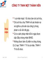 CÔNG TY TNHH MỘT THÀNH VIÊN (Bộ môn Luật kinh doanh)