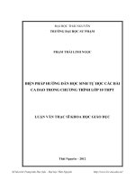 Biện pháp hướng dẫn học sinh tự học các bài ca dao trong chương trình lớp 10 Trung học phổ thông