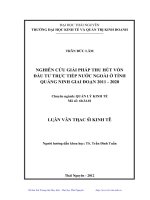 Nghiên cứu giải pháp thu hút vốn đầu tư trực tiếp nước ngoài ở tỉnh Quảng Ninh giai đoạn 2011 đến 2020