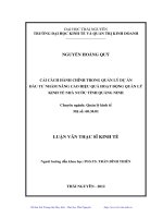 Cải cách hành chính trong quản lý dự án đầu tư nhằm nâng cao hiệu quả hoạt động quản lý kinh tế nhà nước tỉnh Quảng Ninh
