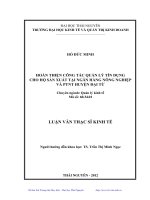 Hoàn thiện công tác quản lý tín dụng cho hộ sản xuất tại Ngân hàng Nông nghiệp và Phát triển Nông thôn huyện Đại Từ