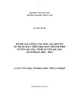 Đánh giá công tác đấu giá quyền sử dụng đất trên địa bàn thành phố Tuyên Quang, tỉnh Tuyên Quang giai đoạn 2007 đến 2011