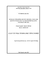 Đánh giá tình hình chuyển nhượng, tặng cho quyền sử dụng đất tại thành phố Hạ Long giai đoạn 2007 đến 2011