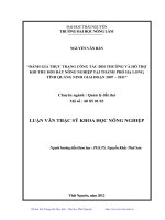 Đánh giá thực trạng công tác bồi thường và hỗ trợ khi thu hồi đất nông nghiệp tại thành phố Hạ Long, tỉnh Quảng Ninh giai đoạn 2007 đến 2011