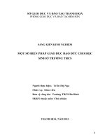 một số biện pháp giáo dục đạo đức cho học sinh ở trường thcs