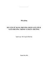 Bài tập phương pháp giải tích giải gần đúng phương trình vi phân thường
