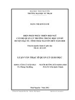 Biện pháp phát triển đội ngũ cán bộ quản lý trường trung học cơ sở huyện Đại từ, tỉnh Thái Nguyên đến năm 2020