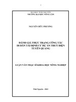 Đánh giá thực trạng công tác di dân tái định cư dự án thủy điện Tuyên Quang