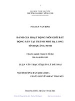 Đánh giá hoạt động môi giới bất động sản tại thành phố Hạ Long, tỉnh Quảng Ninh