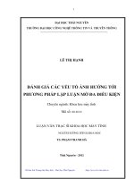 Đánh giá các yếu tố ảnh hưởng tới phương pháp lập luận mờ đa điều kiện