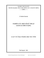 Nghiên cứu một số kỹ thuật giám sát đối tượng