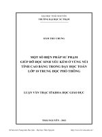 Một số biện pháp sư phạm giúp đỡ học sinh yếu kém ở vùng núi tỉnh Cao Bằng trong dạy học toán lớp 10 trung học phổ thông