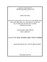 Đánh giá ảnh hưởng của công tác giải phóng mặt bằng đến đời sống của người dân tại một số dự án trên địa bàn huyện Vân Đồn, tỉnh Quảng Ninh