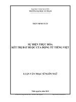 Sự hiện thực hóa kết trị bắt buộc của động từ tiếng Việt.