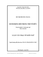 Hành động hỏi trong thơ Tố Hữu luận án thạc sĩ