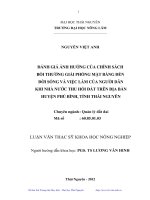 Đánh giá ảnh hưởng của chính sách bồi thường giải phóng mặt bằng đến đời sống và việc làm của người dân khi nhà nước thu hồi đất trên địa bàn huyện Phú Bình, tỉnh Thái Nguyên
