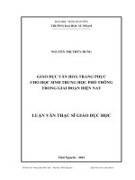 Giáo dục văn hóa trang phục cho học sinh trung học phổ thông trong giai đoạn hiện nay