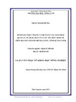 Đánh giá thực trạng và đề xuất các giải pháp quản lý, sử dụng đất của các tổ chức kinh tế trên địa bàn thành phố Hạ Long, tỉnh Quảng Ninh