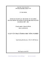 Đánh giá nguồn lực thu được từ tài chính đất đai trong nền kinh tế thành phố Thái Nguyên giai đoạn 2007 đến 2011