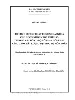 Tổ chức một số hoạt động ngoại khóa cho học sinh dân tộc thiểu số trường văn hóa I góp phần nâng cao chất lượng dạy học bộ môn Toán