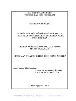 Nghiên cứu một số biện pháp kỹ thuật sản xuất sắn tại xã Kim Lư, huyện Na Rì, tỉnh Bắc Kạn