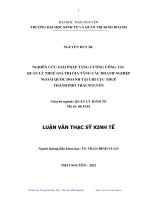 Nghiên cứu giải pháp tăng cường công tác quản lý thuế giá trị gia tăng các doanh nghiệp ngoài quốc doanh tại chi cục thuế thành phố Thái Nguyên