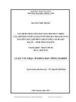 Xác định tiềm năng đất đai cho phát triển cây chè Kim Tuyên làm cơ sở cho quy hoạch vùng nguyên liệu chế biến chè Ô Long tại huyện Đại Từ, tỉnh Thái Nguyên