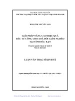 Giải pháp nâng cao hiệu quả đầu tư công cho xóa đói giảm nghèo tại tỉnh Bắc Kạn
